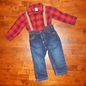 Carters 3-Piece Outfit Red Plaid